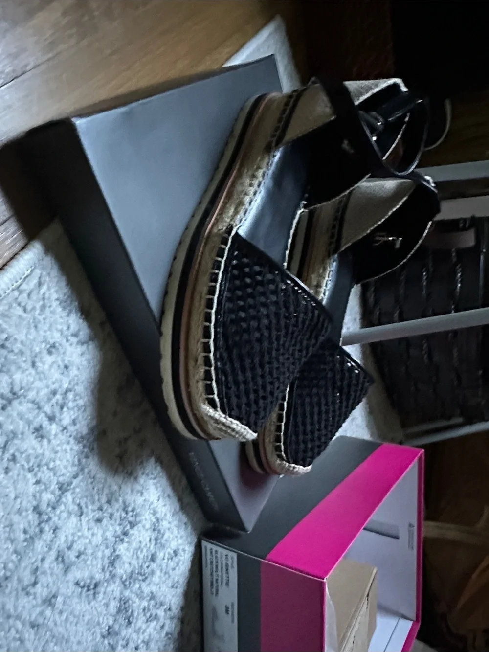 Black Espadrille Ankle-Strap Flats - Picture 2 of 4